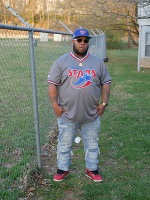 MC Stars Grey Baseball Jersey