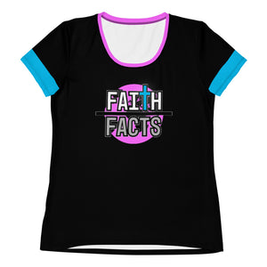 FoF Pink Logo All-Over Print Women's Athletic T-shirt