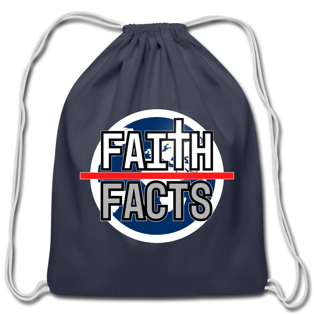 FAITH OVER FACTS 2022 Cotton Drawstring Bag - navy