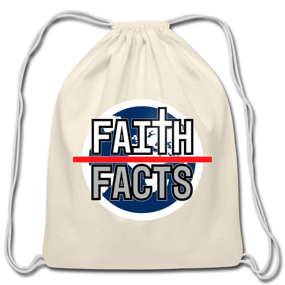 FAITH OVER FACTS 2022 Cotton Drawstring Bag - natural