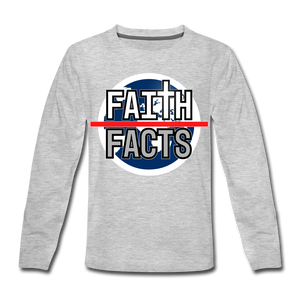 FAITH OVER FACTS 2022 Kids' Premium Long Sleeve T-Shirt - heather gray