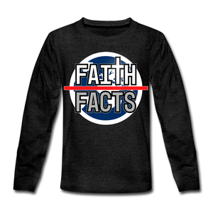 FAITH OVER FACTS 2022 Kids' Premium Long Sleeve T-Shirt - charcoal grey
