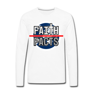 FAITH OVER FACTS 2022 Men's Premium Long Sleeve T-Shirt - white