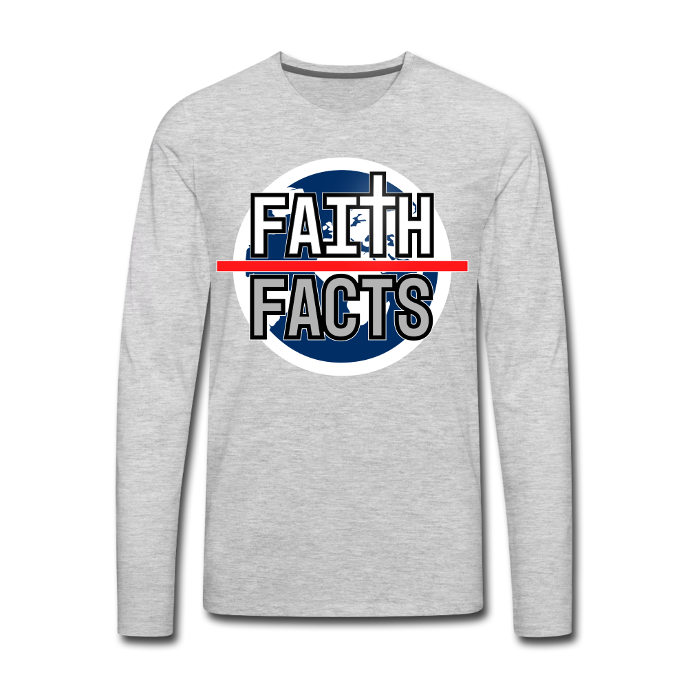 FAITH OVER FACTS 2022 Men's Premium Long Sleeve T-Shirt - heather gray