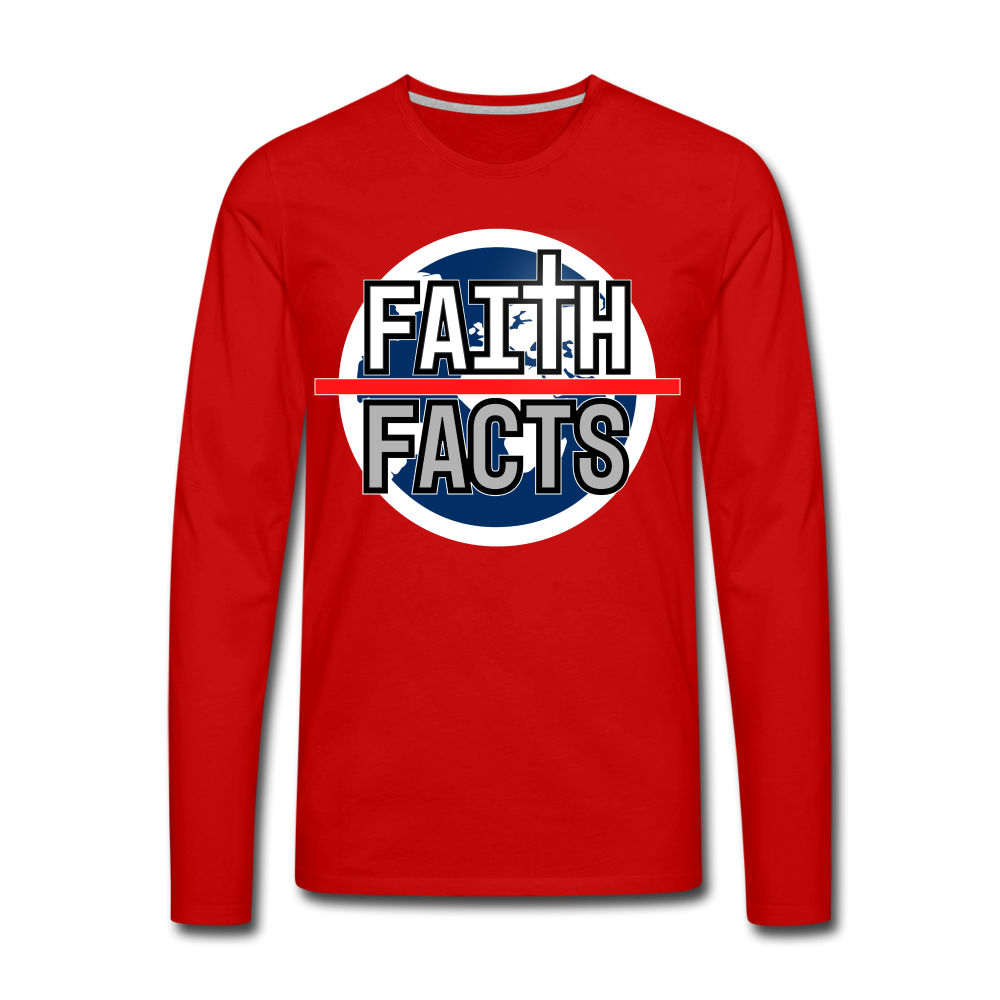 FAITH OVER FACTS 2022 Men's Premium Long Sleeve T-Shirt - red