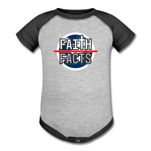 FAITH OVER FACTS 2022 Baseball Baby Bodysuit - heather gray/charcoal