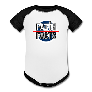 FAITH OVER FACTS 2022 Baseball Baby Bodysuit - white/black