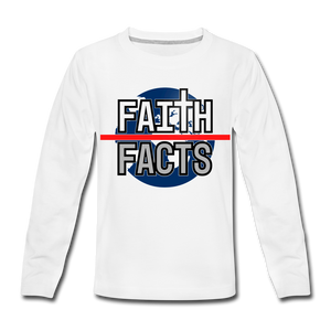 FAITH OVER FACTS 2022 Kids' Premium Long Sleeve T-Shirt - white