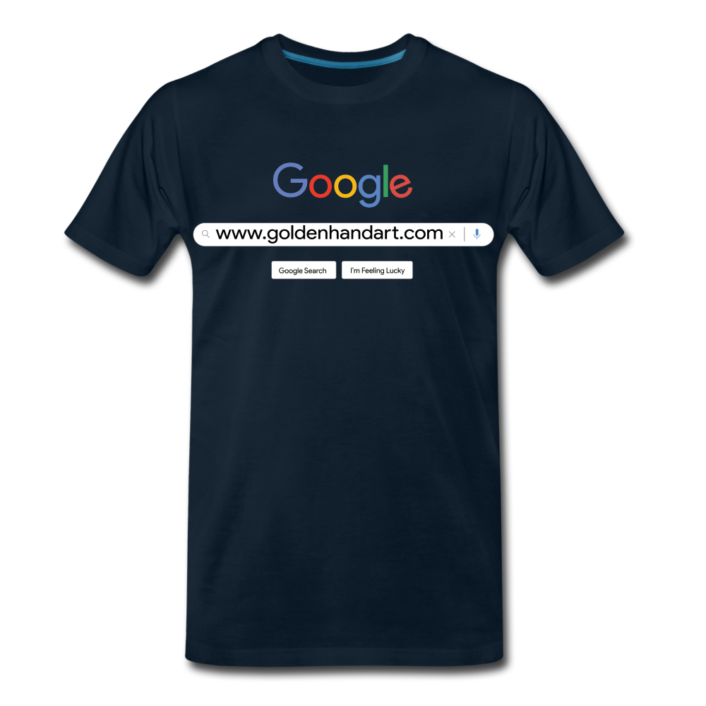 Golden Google Men's Premium T-Shirt - deep navy